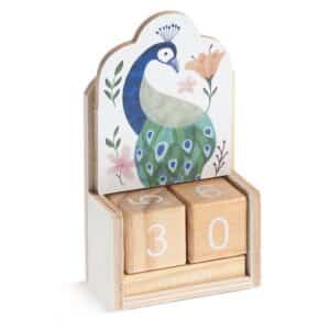 ξύλινο ημερολόγιο παγώνι