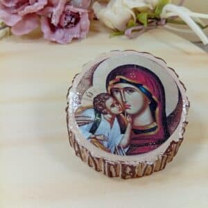 μπομπονιέρα βάπτισης με εικόνα