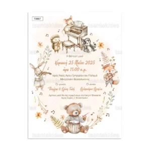 πρόσκληση βάπτισης ζώα του δάσους