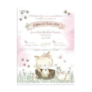 πρόσκληση βάπτισης γατάκι